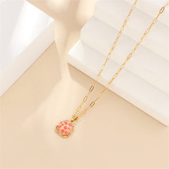 Red Acrylic & 18K Gold-Plated Ladder Pendant Necklace
