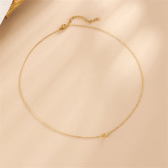 Chic 18K gold-plated bead pendant necklace showcased on a chain, ideal for elevating any outfit with its elegance.