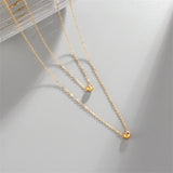 18k Gold-Plated Bead Layered Necklace