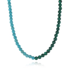 Malachite & Turquoise 18K Gold-Plated Beaded Necklace