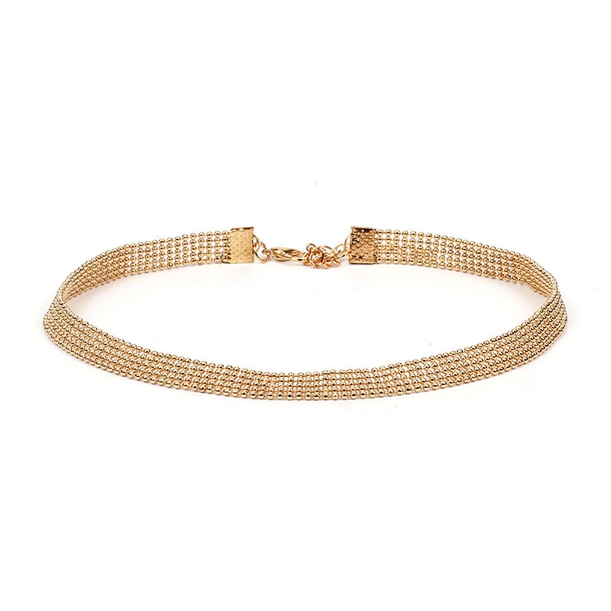 18k Gold-Plated Beaded Choker Necklace - streetregion
