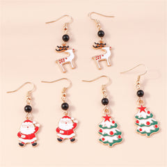 White & Red Holiday Drop Earrings Set