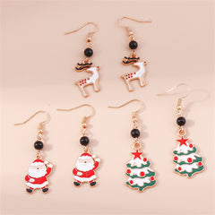White & Red Holiday Drop Earrings Set
