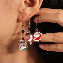 White & Red Holiday Drop Earrings Set