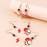Cubic Zirconia & 18k Gold-Plated Gloves Stocking Santa Drop Earrings Set