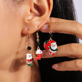 Cubic Zirconia & 18k Gold-Plated Gloves Stocking Santa Drop Earrings Set