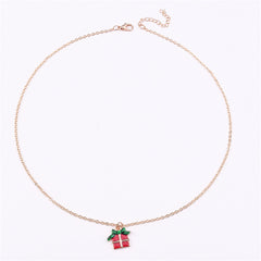 Red Enamel & 18K Gold-Plated Gift Box Pendant Necklace