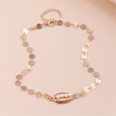 Pearl & 18K Gold-Plated Sequin Shell Arm Chain