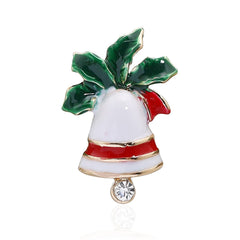 Red & Green Enamel Bell Brooch