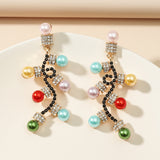 Pearl & Cubic Zirconia Decorative Light Drop Earrings