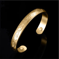 Goldtone Floral Cuff