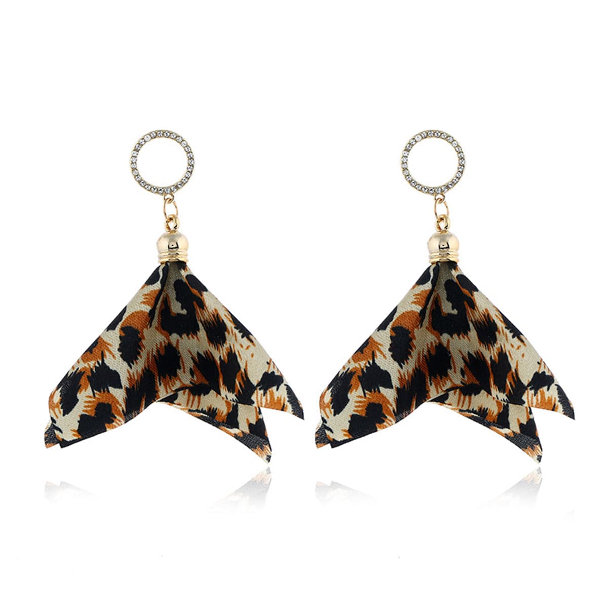 Brown Leopard Handkerchief Drop Earrings - streetregion