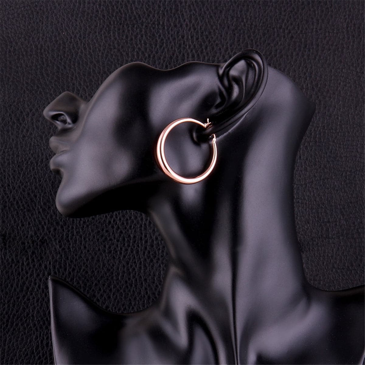 18k Rose Gold-Plated Polished Barrel Hoop Earrings - streetregion