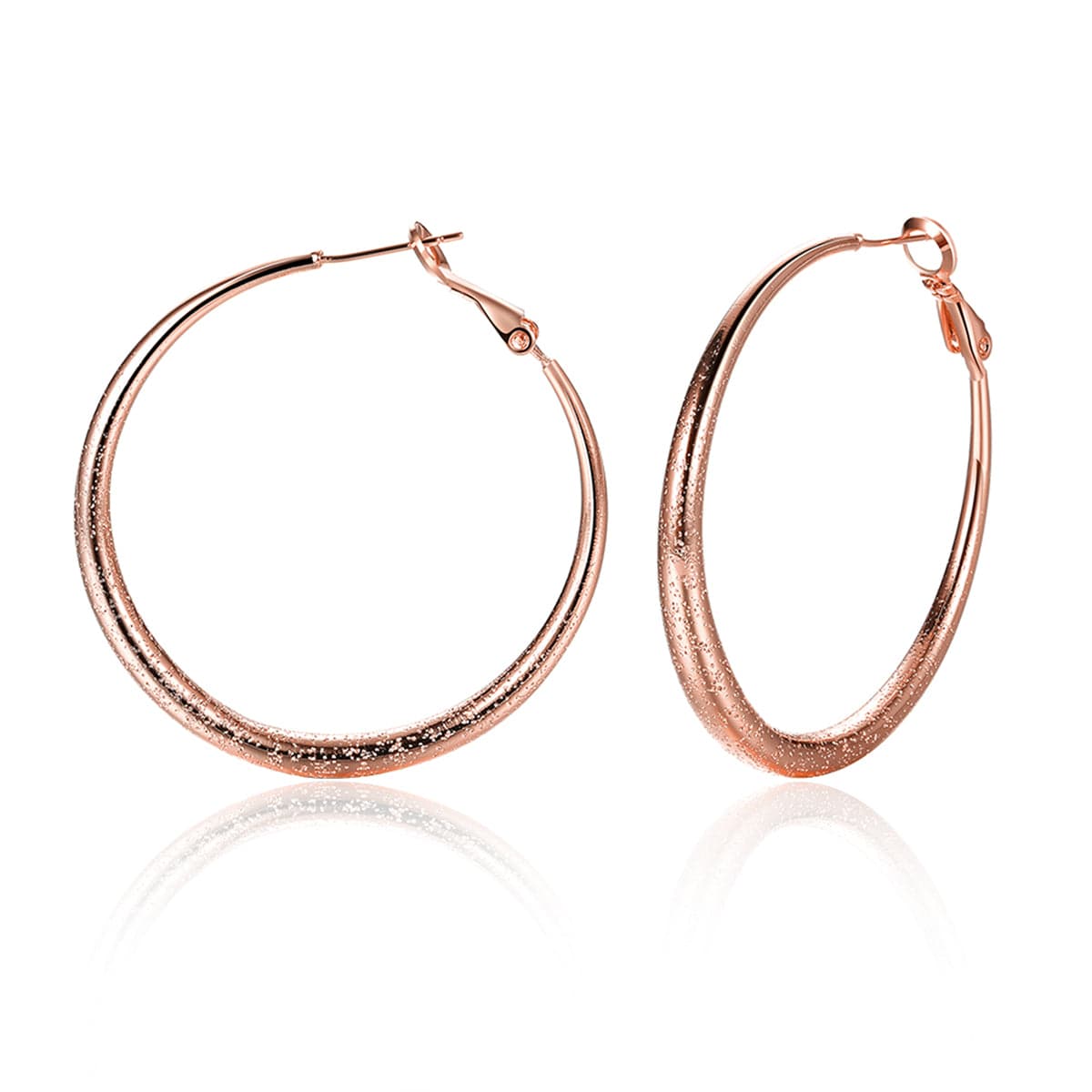 18k Rose Gold-Plated Hoop Earrings - streetregion