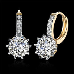 Cubic Zirconia & 18k Gold-Plated Round-Cut Huggie Earrings - streetregion