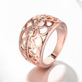Cubic Zirconia & 18k Rose Gold-Plated Wide Arch Ring - streetregion