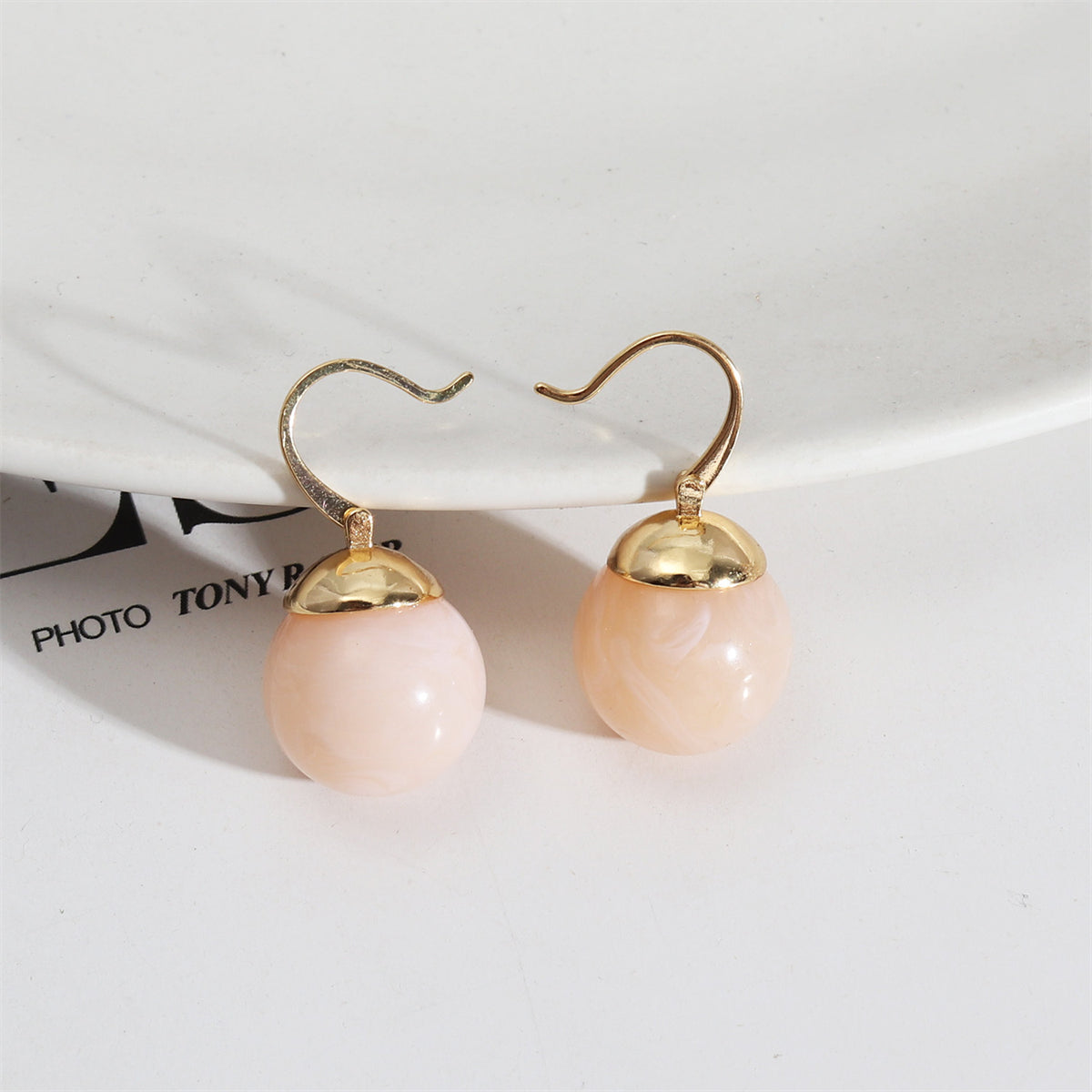 Pink Quartz & 18K Gold-Plated Ball Drop Earrings