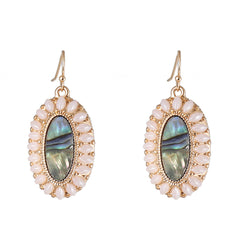 Abalone Shell & Resin 18K Gold-Plated Oval Drop Earrings