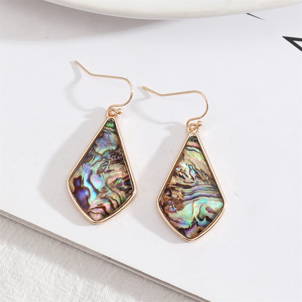 Abalone Shell & 18K Gold-Plated Geometric Drop Earrings