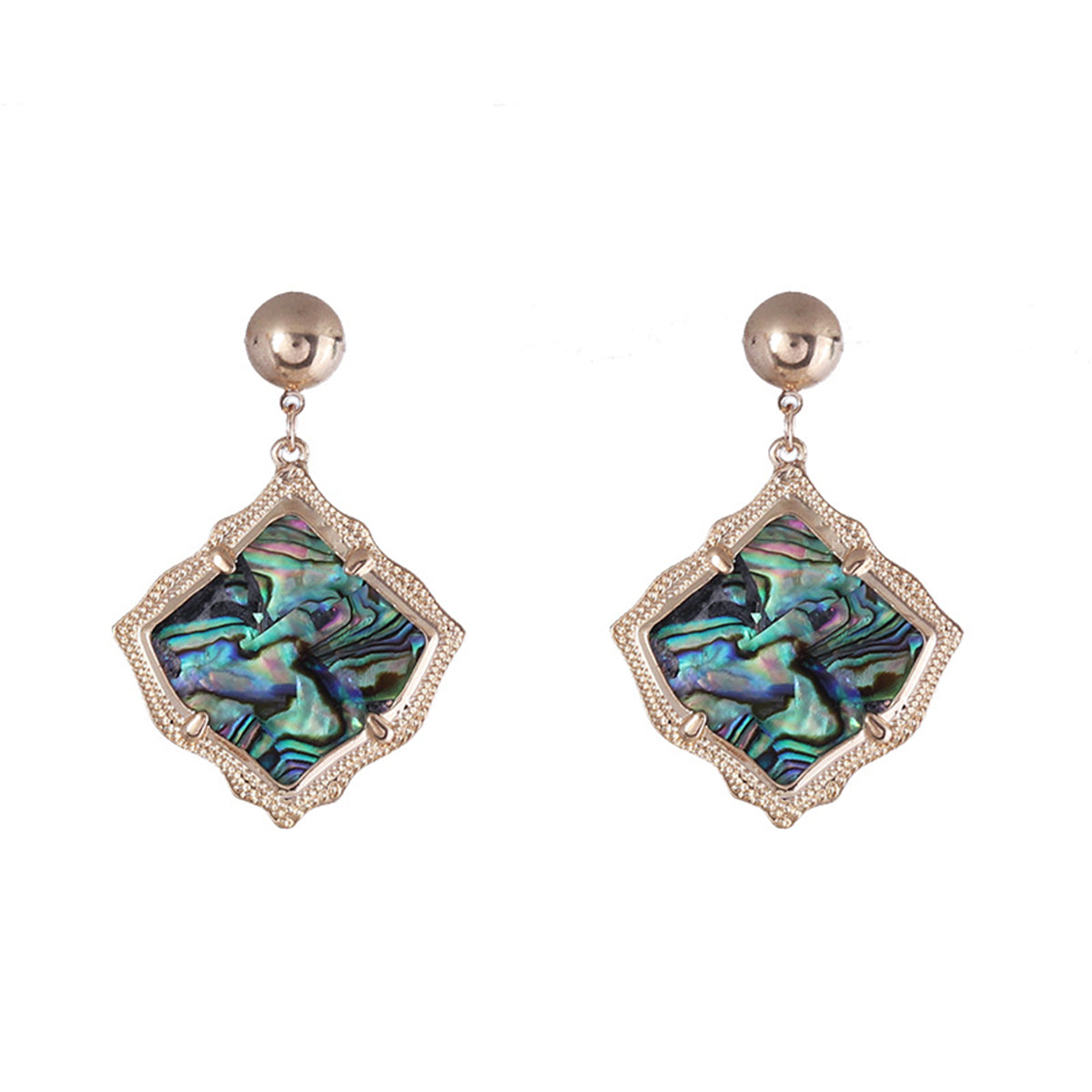 Abalone Shell & 18K Gold-Plated Rhombus Drop Earrings