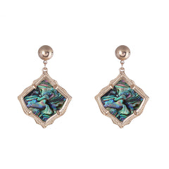 Abalone Shell & 18K Gold-Plated Rhombus Drop Earrings