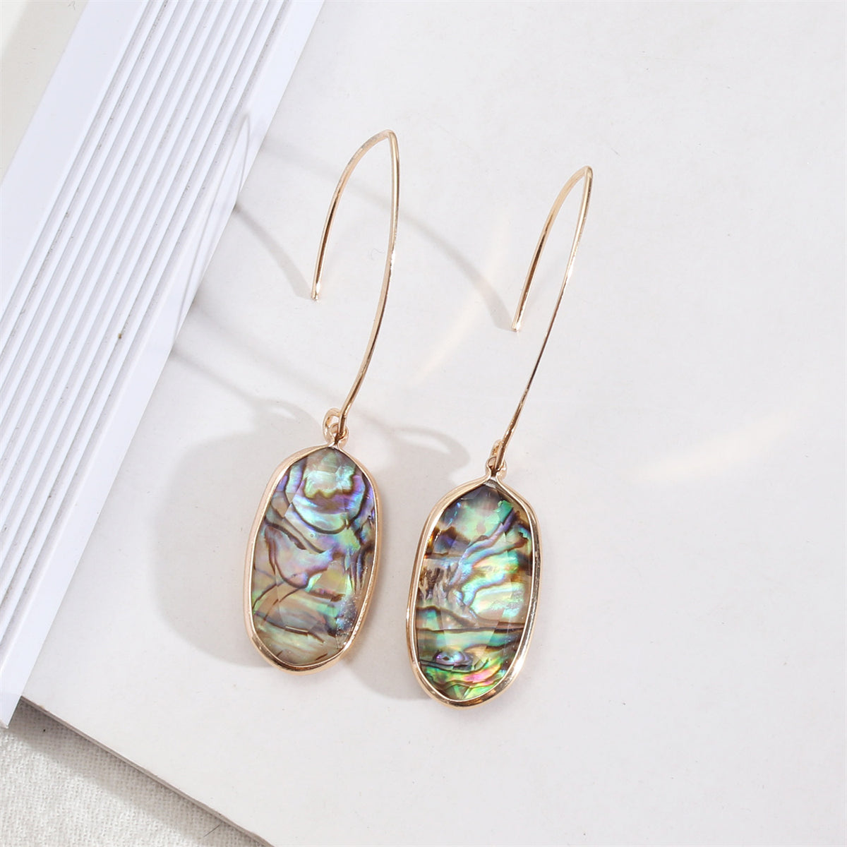 Abalone Shell & 18K Gold-Plated Oval Drop Earrings