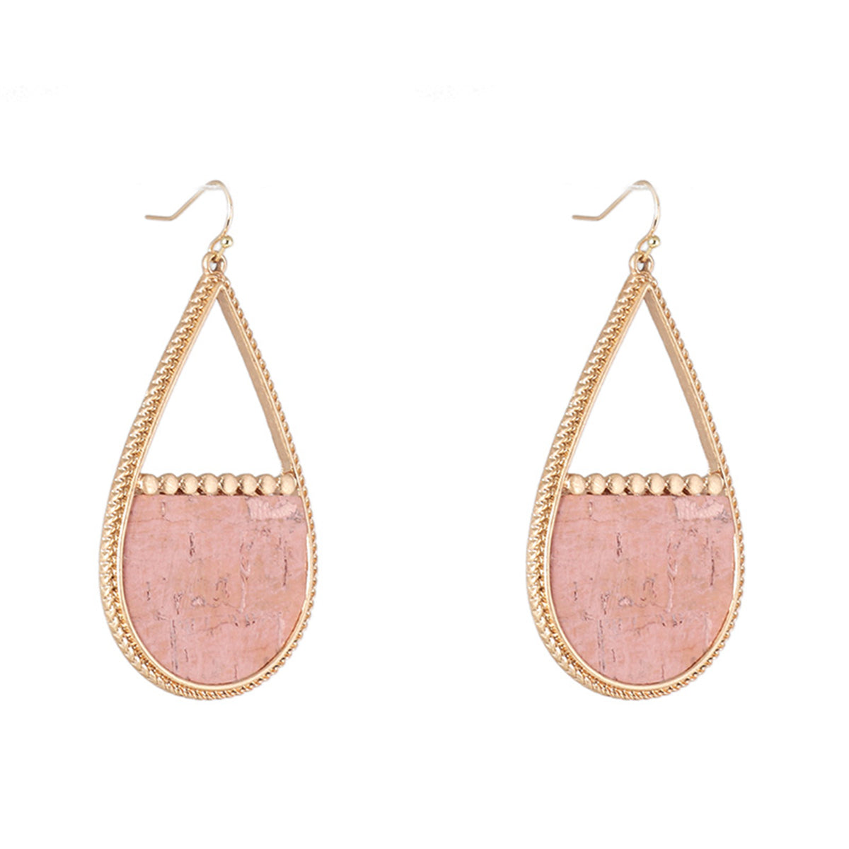 Pink Polyurethane & 18K Gold-Plated Open Teardrop Earrings
