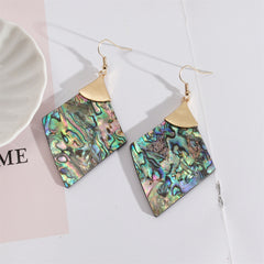 Abalone Shell & 18K Gold-Plated Rhombus Drop Earrings