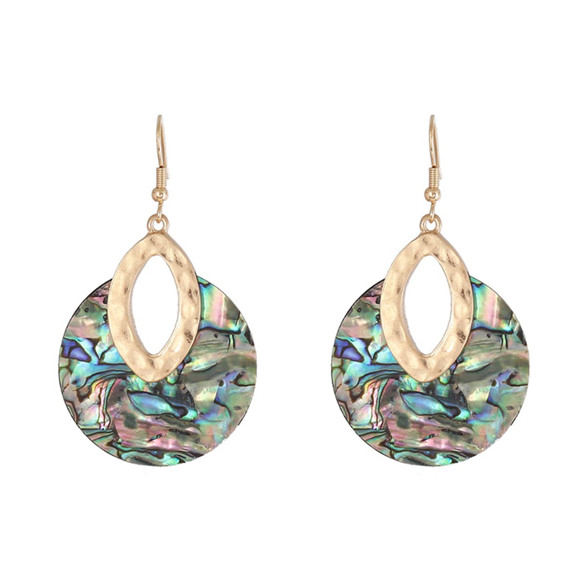 Abalone Shell & 18K Gold-Plated Pear Round Drop Earrings