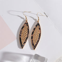 Purple Polyurethane & 18K Gold-Plated Spotted Leaf Drop Earrings