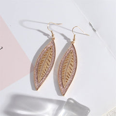 Pink Polyurethane & 18K Gold-Plated Leaf Drop Earrings