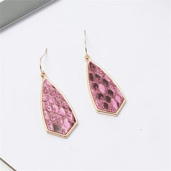 Rose Polyurethane & 18K Gold-Plated Snakeskin-Embossed Drop Earrings