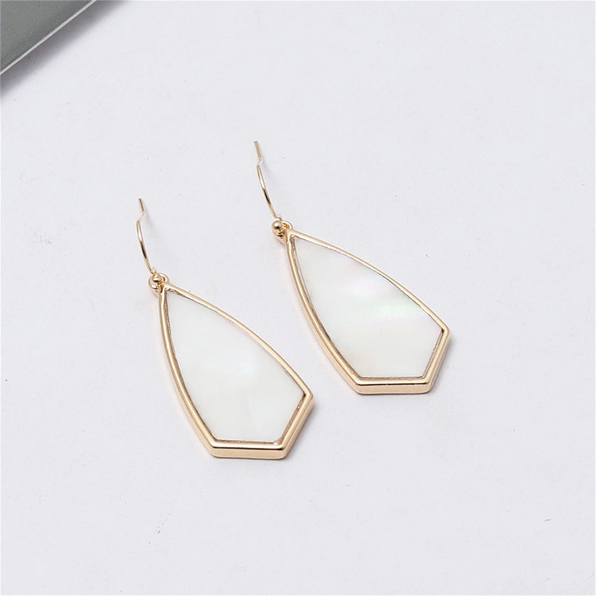 Shell and 18K Gold-Plated Drop Earrings, gold drop earrings for women, botanical inspired, side view