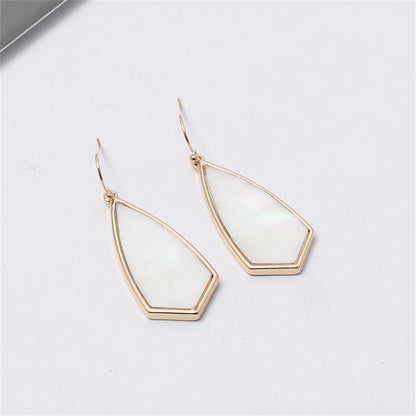 Shell and 18K Gold-Plated Drop Earrings, gold drop earrings for women, botanical inspired, side view
