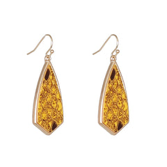 Yellow Polyurethane & 18K Gold-Plated Snakeskin-Embossed Drop Earrings