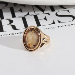 Abalone Shell & Resin 18K Gold-Plated Oval-Cut Ring