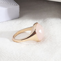 Pink Quartz & 18K Gold-Plated Cushion-Cut Ring