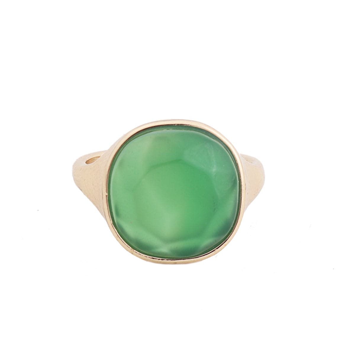 Green Quartz & 18K Gold-Plated Cushion-Cut Ring