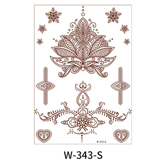Red Floral Snowflake Temporary Tattoos-Set Of 5, elegant gift for her, front view