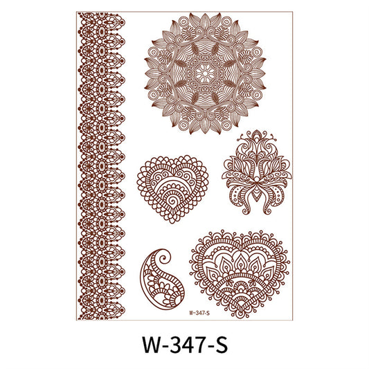 Red Filigree Heart Temporary Tattoo Set - 5 Pcs, elegant gift for her, front view