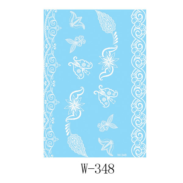 White Feather Butterfly Temporary Tattoo Set - 5 Pcs