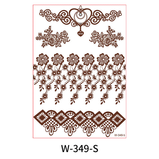 Red Lace Floral Heart Temporary Tattoos-Set Of 5, elegant gift for her, front view