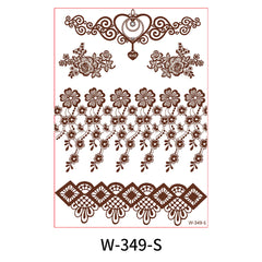 Red Lace Floral Heart Temporary Tattoos-Set Of 5