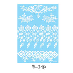 White Lace Floral Heart Temporary Tattoos-Set Of 5