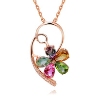 Crystal & cubic zirconia Clover Pendant Necklace - streetregion