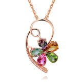 Crystal & cubic zirconia Clover Pendant Necklace - streetregion