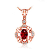 cubic zirconia & 18k Rose Gold-Plated Floral Open Pendant Necklace - streetregion
