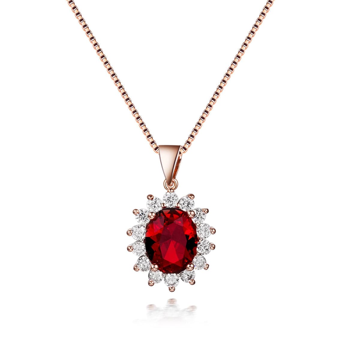 cubic zirconia & 18k Rose Gold-Plated Floral Pendant Necklace - streetregion