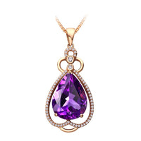 Purple Pear Crystal & 18k Rose Gold-Plated Pendant Necklace