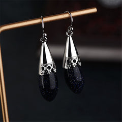 Celestine & Silver-Plated Drop Earrings - streetregion